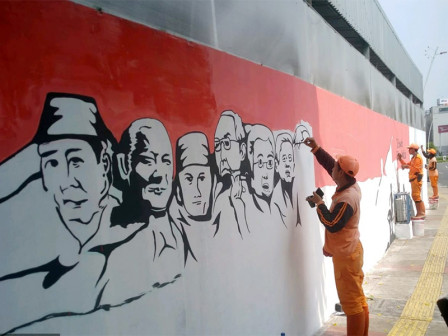  Tembok di Jalan Perjuangan Raya Dihias Dengan Mural 