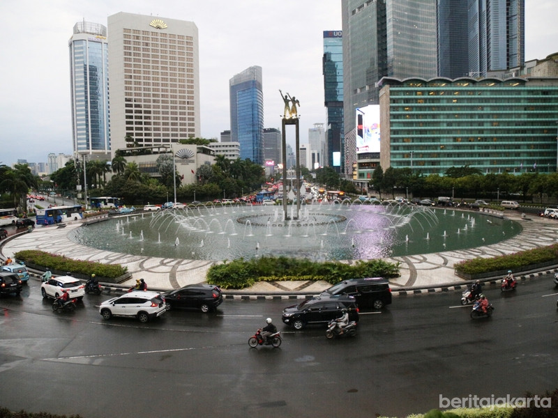 Ilustrasi hotel dan gedung di Bundaran HI jakarta