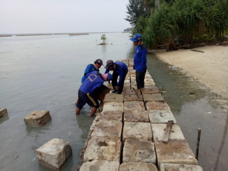 Tanggul Penahan Arus Sepanjang 150 Meter Dibangun di Pulau Tidung