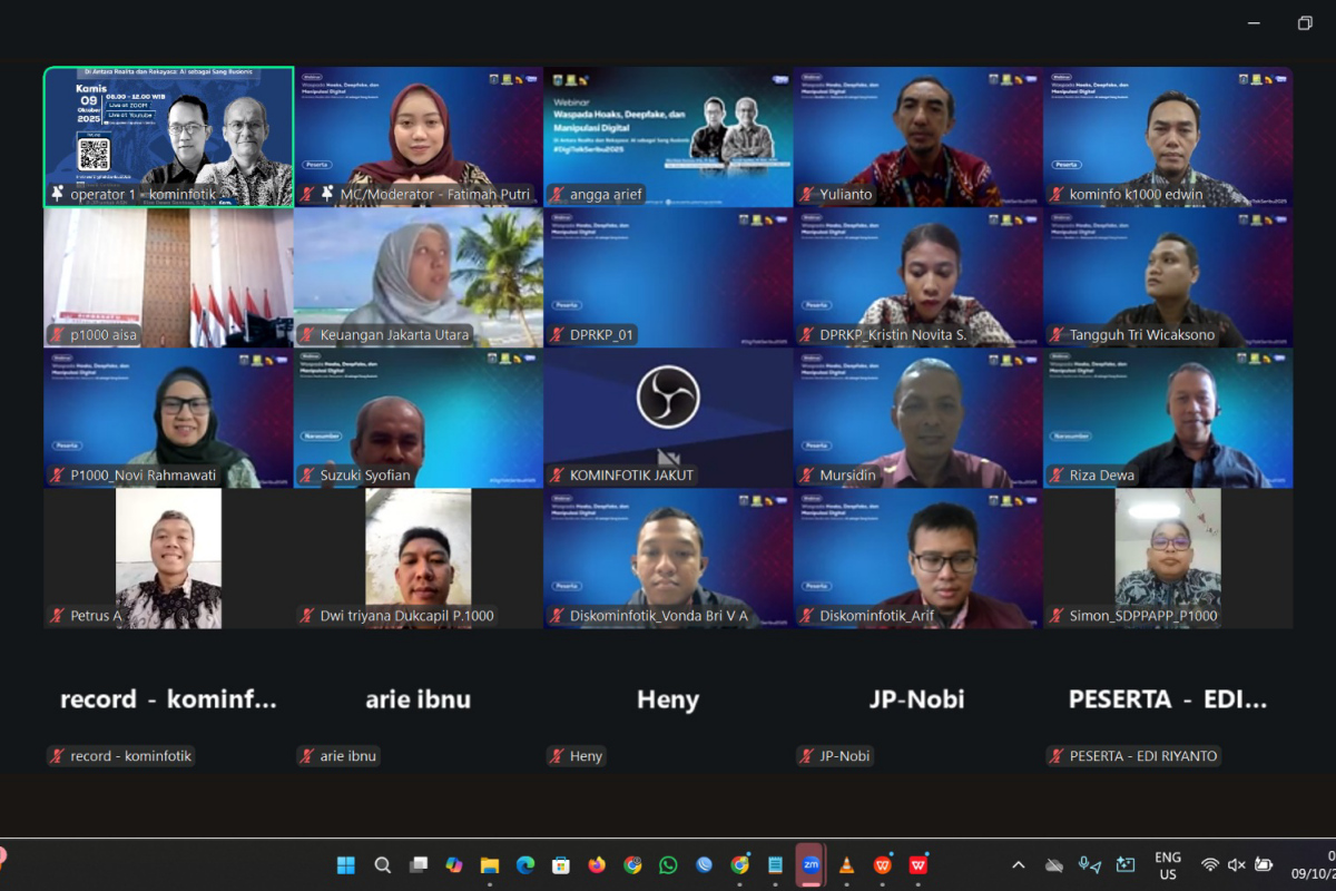 Sudin Kominfotik Kepulauan Seribu mengajak Waspadai Hoaks melalui webinar Digital Talk Seribu