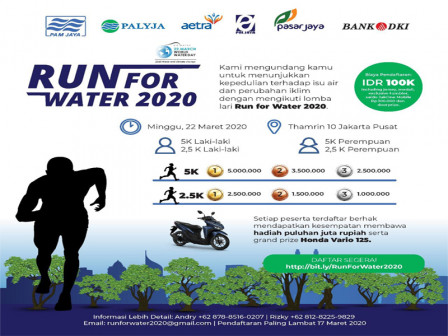 Run for Water 2020 Digelar Minggu, 22 Februari