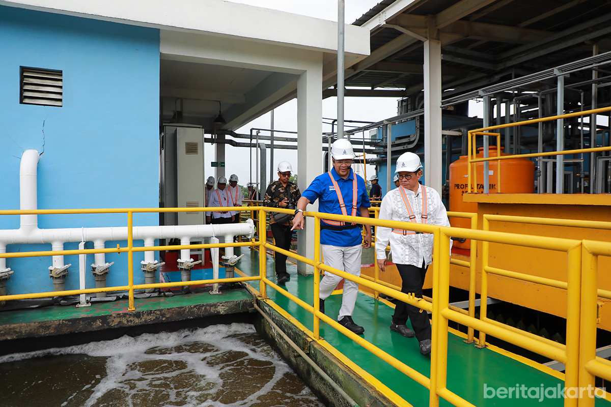 Dirut PAM Jaya, Arief Nasrudin saat groundbreaking Gedung Sentra Pelayanan PAM Jaya