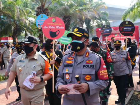 Polres Jakut Bagikan 10 Ribu Masker ke Warga