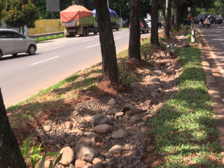 Jalur Hijau di Jalan Joglo Raya Dibangun Rain Garden dan Bioswale 