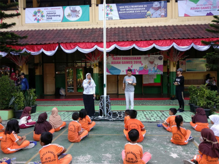  Siswa SDN Pela Mampang Antusias Ikuti Publikasi Asian Games