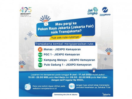 Transjakarta Sediakan 4 Rute Layanan ke Event Jakarta Fair