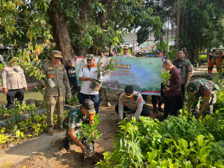  125 Pohon Produktif Ditanam di Bantaran Kali Sentiong 