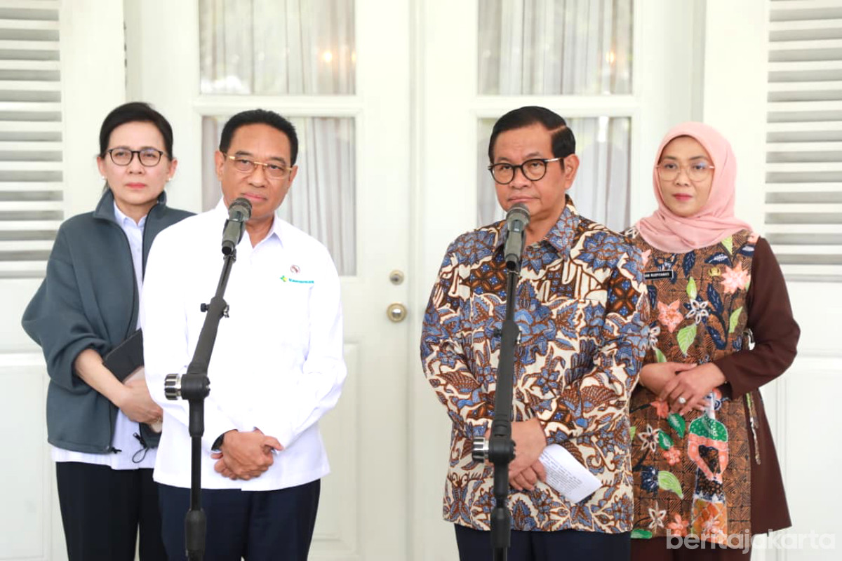 Gubernur Pramono dan Wamenkes RI memberikan keterangan pers tentang Penanganan TBC di Jakarta