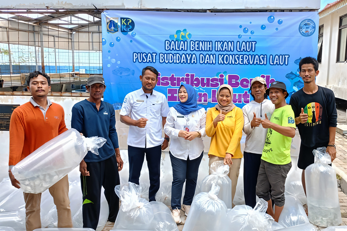 Penyaluran benih ikan gratis di Kepulauan Seribu