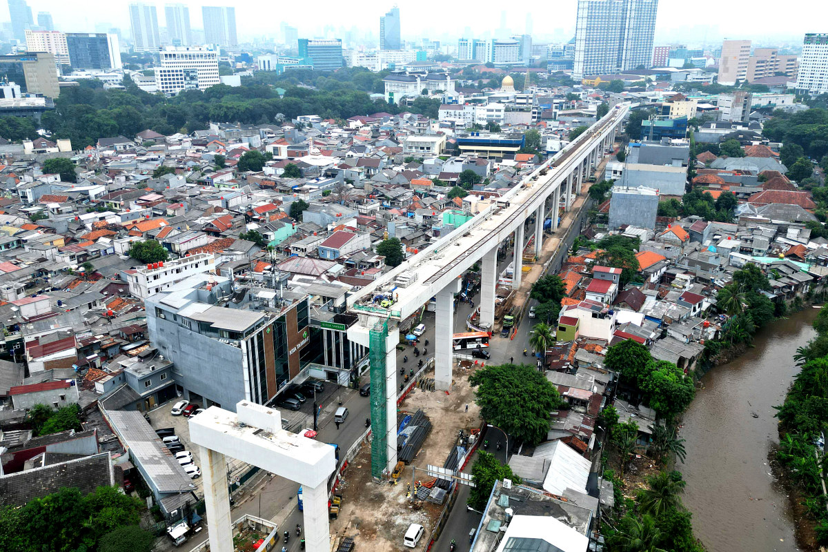 Progres Pembangunan LRT Jakarta Fase 1B Velodrome-Manggarai