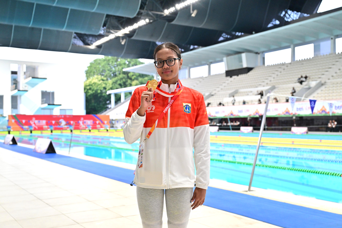 Atlet renang DKI Jakarta peraih dua medali emas POPNAS, Adelia Chantika Aulia