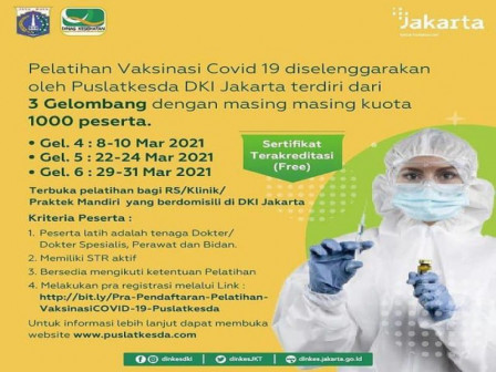 UPT Puslatkesda DKI Gelar Pelatihan Vaksinasi Covid-19 Bagi Nakes 