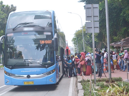 Belasan Ribu Warga Jajal Bus Wisata Transjakarta