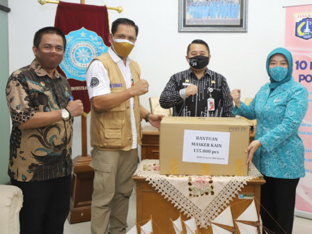 TP PKK Jakut Terima Bantuan 155 Ribu Masker Kain 