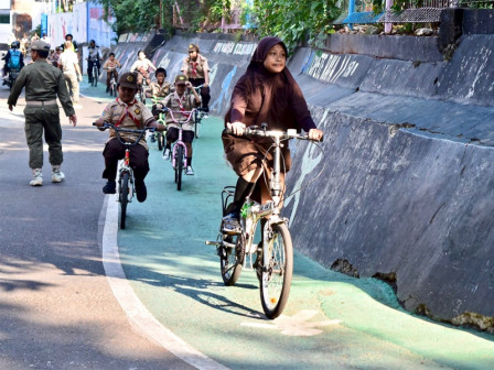 MRT Jakarta Buat Parkir Sepeda di SDN 01 Gandaria Selatan