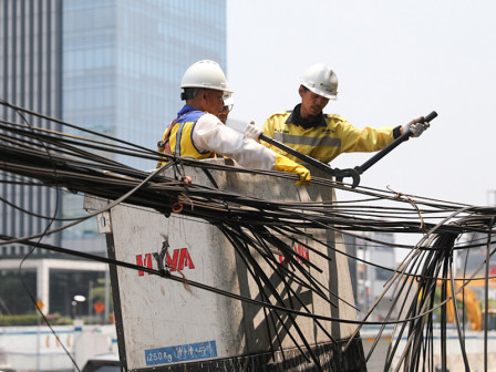  DBM DKI Gelar Pemutusan Kabel Fiber Optik di Jalan Hayam Wuruk