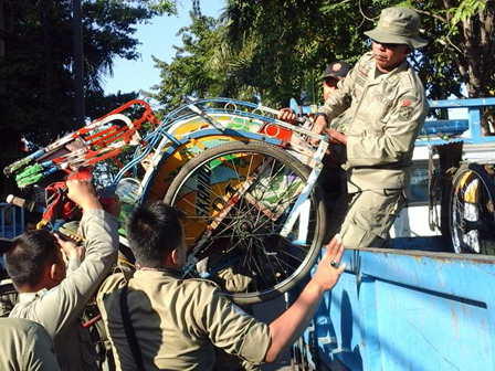 9 Becak Terjaring Razia di Penjaringan