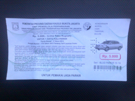 Tarif Parkir Di Melawai Sesuai Tiket Resmi