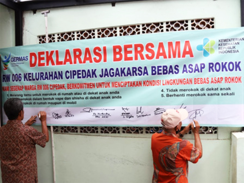 RW Bebas Asap Rokok Jadi Percontohan Kawasan Tanpa Rokok