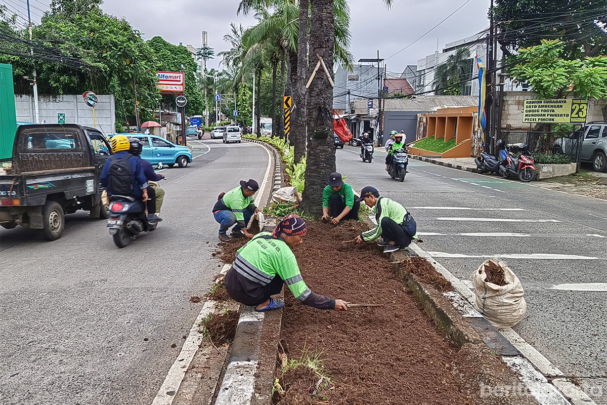 Peremajaan Taman Jalur Hijau di Jalan Harsono RM