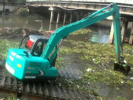        90 Kubik Eceng Gondok Diangkut Dari Kali Mookevart