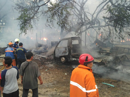 Rumah Bedeng di jalan RE Martadinata Ludes Terbakar