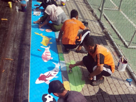 Mural Hiasi Jalan Protokol dan RPTRA Nyiur Melambai Pulau Kelapa