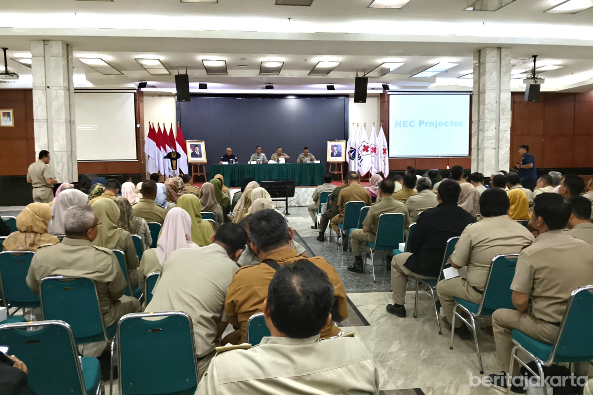 Suasana kegiatan monitoring dan evaluasi bulan dana PMI kota Jakarta Timur
