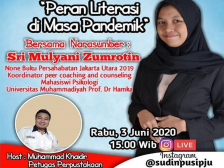  Sudin Pusip Jakut akan Gelar Talkshow Literasi Secara Online