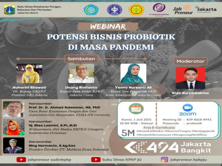 Sudin KPKP Jakarta Utara Gelar Webinar Potensi Bisnis Probiotik di Masa Pandemi 