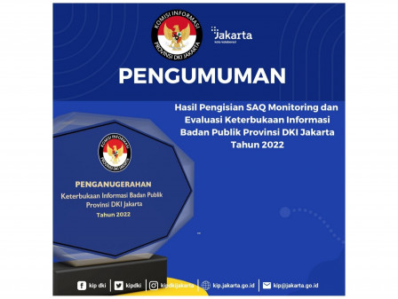 KI DKI Umumkan 46 Nilai SAQ Tertinggi Badan Publik Jakarta 2022