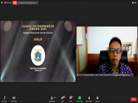 Pemprov DKI Juarai Humas Enterprneur Award Pada Jakarta Marketing Week 2021 