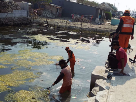  Saluran Air Jalan Lingkar Pulau Tidung Dibersihkan