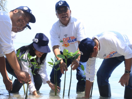 50 Bibit Mangrove Ditanam di Pulau Tidung Kecil