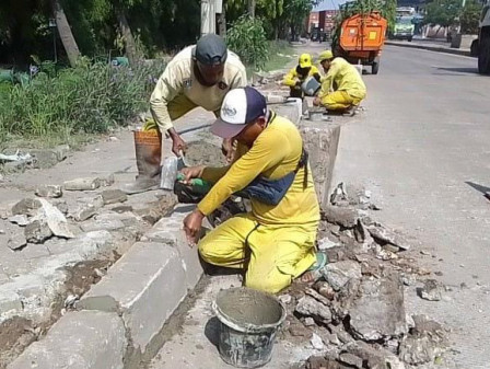 Perbaikan Trotoar Jl Arteri Marunda Ditarget Rampung Pekan ini