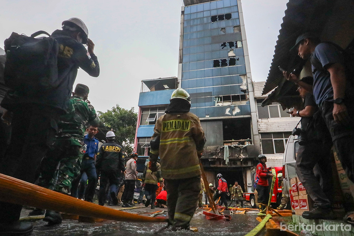 Lokasi kebakaran di Jalan Letjen Suprapto, Cempaka Baru, Jakarta Pusat