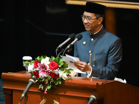 Pj Gubernur Hadiri Rapat Paripurna HUT Jakarta