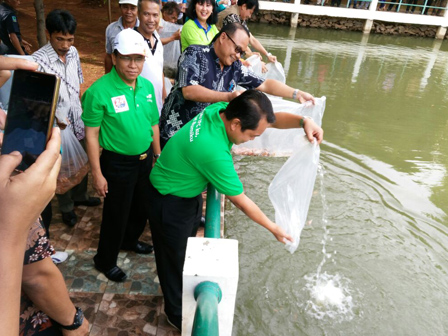 10.000 Bibit Ikan Disebar di Kolam Kantor Walkot Jakut