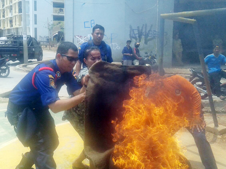 30 IRT di Rusun Muara Baru Dilatih Tangani Kebakaran