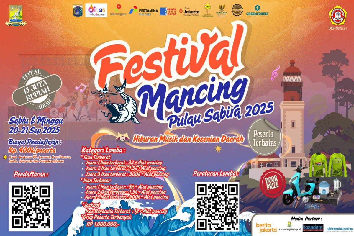 Banner informasi Festival Mancing Pulau Sabira 2025