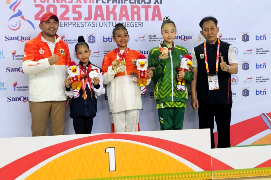 Atlet senam ritmik berhasil meraih emas di POPNAS 2025