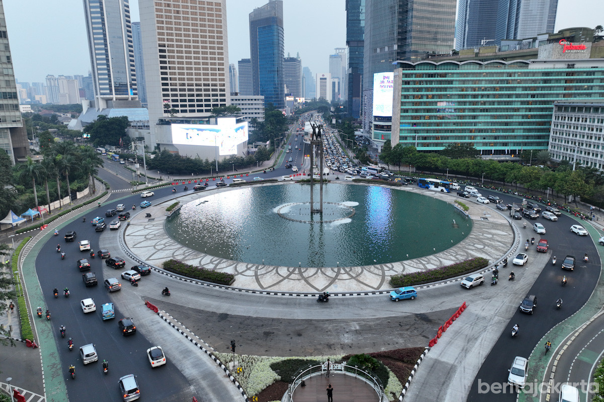 Suasana di kawasan Bundaran HI, Jakarta