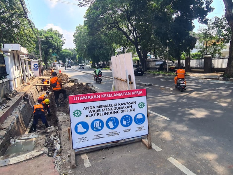 Sudin SDA Jakpus Kebut Revitalisasi Saluran di Jalan Diponegoro 