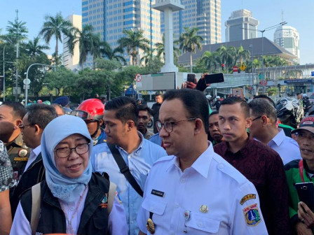 Anies Tinjau Ruas Jalan Thamrin 