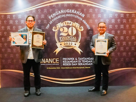Bank DKI Raih Tiga Penghargaan Top 20 Financial Institution Awards 2022