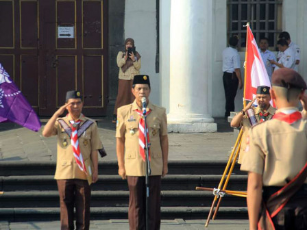 Walikota Jakbar Pimpin Apel HUT Pramuka di Plaza Museum Fatahillah