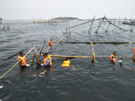  Bagan Tancap di Kepulauan Seribu Selatan di Tertibkan 