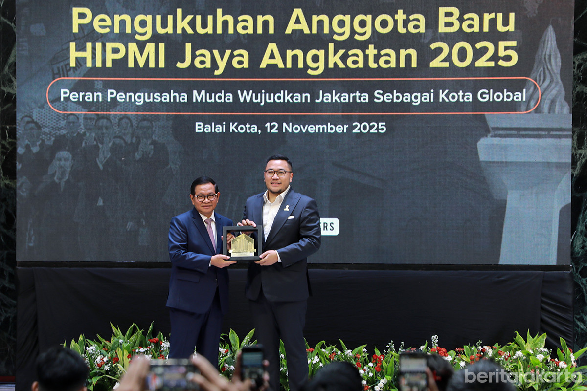 Pramono bersama Ketua Umum BPD HIPMI Jaya, Muhammad Riandy Haroen