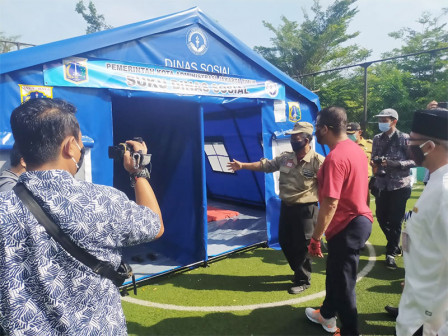 Sudinsos Jaktim Miliki Tenda Khusus Pengungsi OTG COVID-19