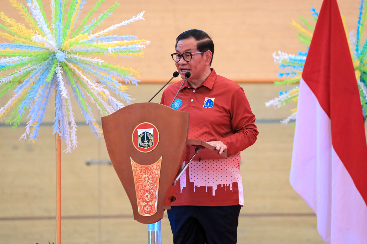 Pramono Anung memberikan sambutan saat acara Temu Kader PKK Provinsi DKI Jakarta